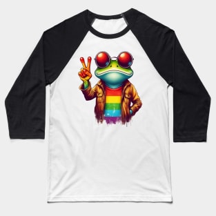 Frog Peace Sign LGBT Baseball T-Shirt